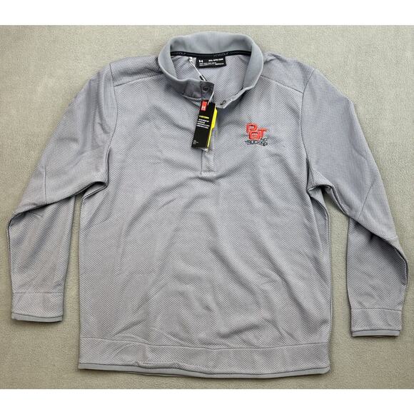 Under Armour Storm Golf Sweater Snap Button Mock Neck 1/4 Pullover Gray 2XL - Picture 1 of 12